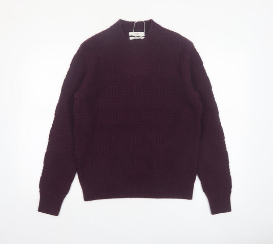 Marks and Spencer Men's Purple Lambswool Blend Jumper Size S
