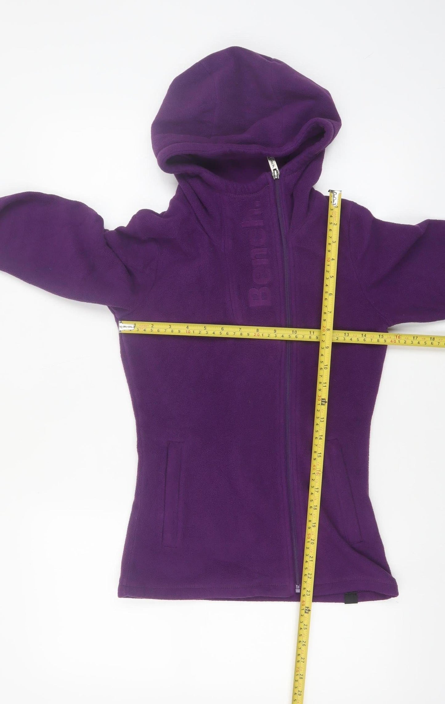 Bench Womens Purple XS Full Zip Fleece Hoodie Polyester
