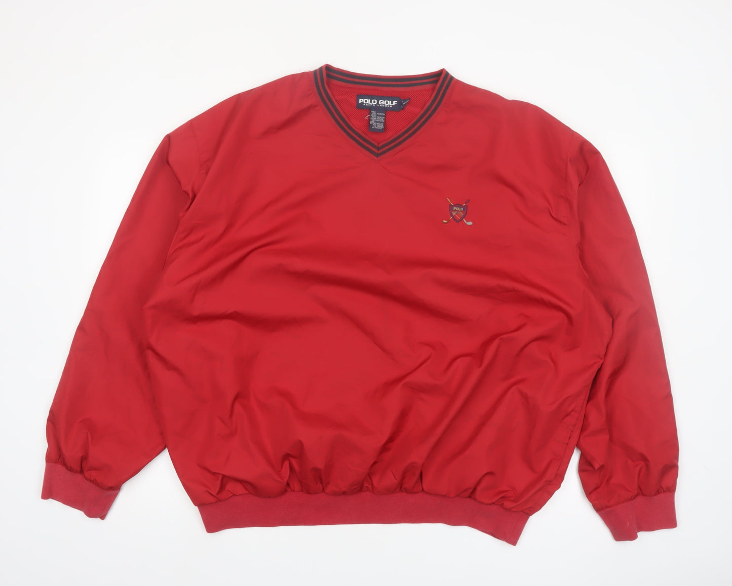 Polo Ralph Lauren Men's Red V-Neck Golf Pullover Sweatshirt L