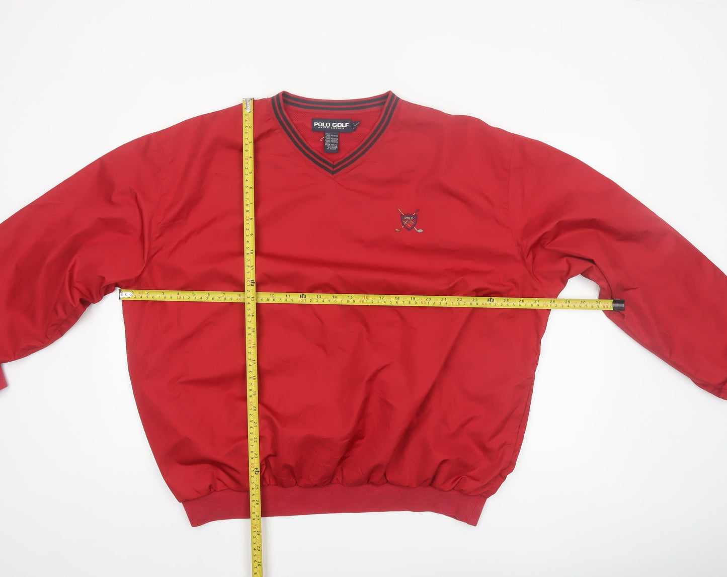 Polo Ralph Lauren Men's Red V-Neck Golf Pullover Sweatshirt L