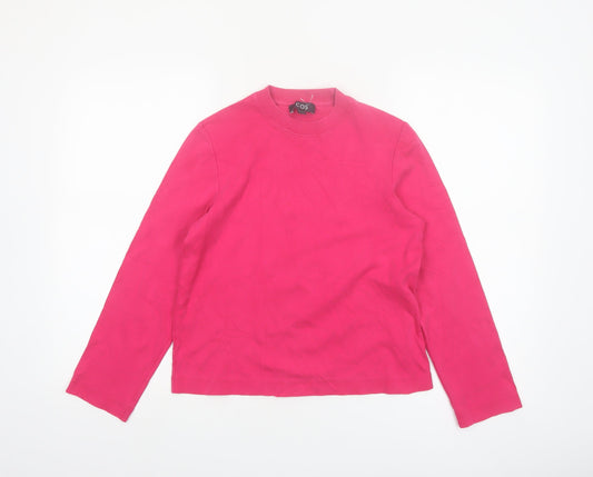 COS Women Pink Long Sleeve Basic Cotton Crew Neck T-Shirt XS