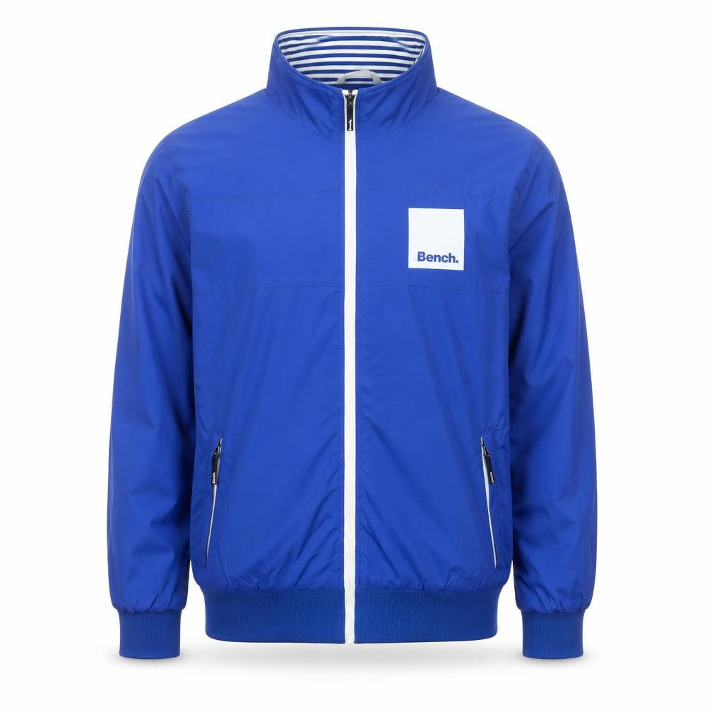 Bench Men's Blue Bomber Jacket L Lightweight Full Zip Windproof