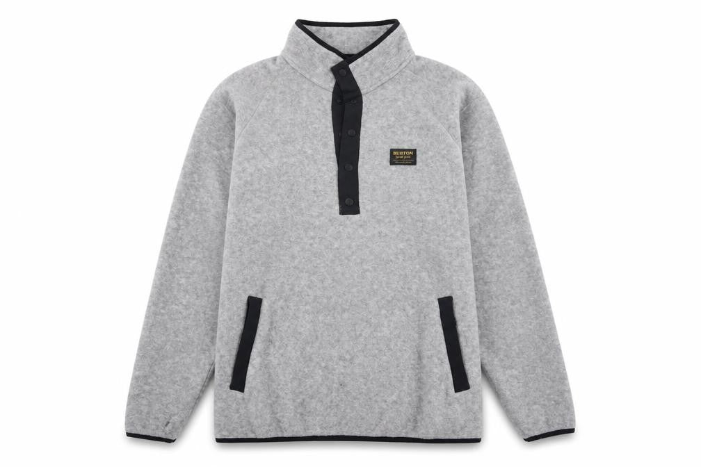 Burton Mens Grey Fleece Henley Sweatshirt Size L