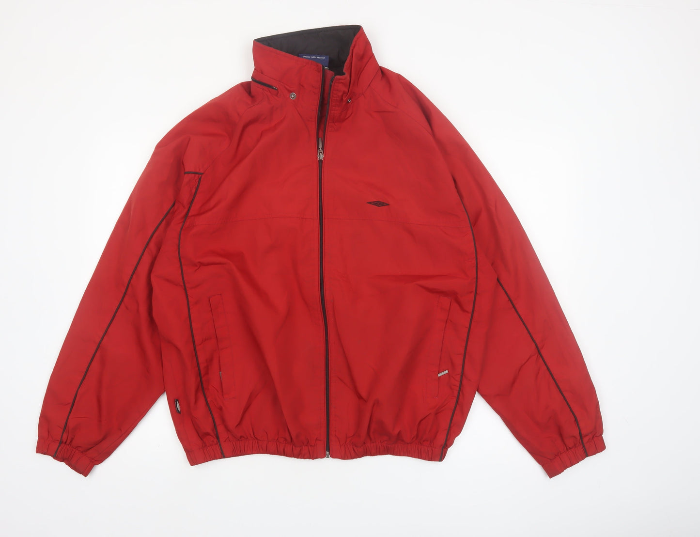 Umbro Men's Red Windbreaker Jacket M Lightweight Zip Up Sportswear