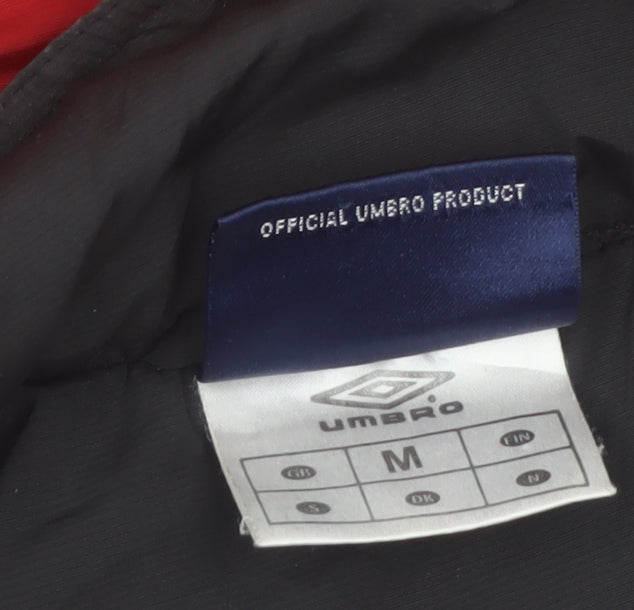Umbro Men's Red Windbreaker Jacket M Lightweight Zip Up Sportswear
