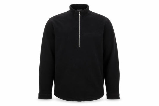 Front view of ASOS Men's Black M 1/2 Zip High Neck Cotton Pullover Sweatshirt