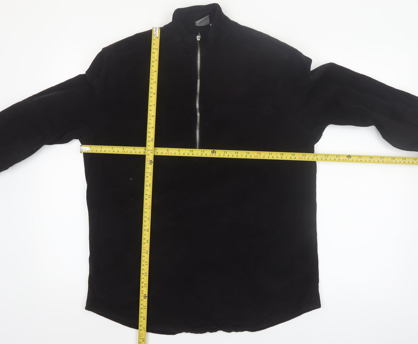 ASOS Men's Black M 1/2 Zip High Neck Cotton Pullover Sweatshirt