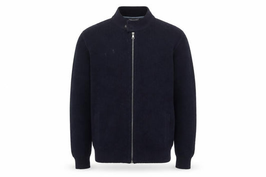 Marks & Spencer Men's Blue Full Zip Cotton Jumper M Tailored Fit