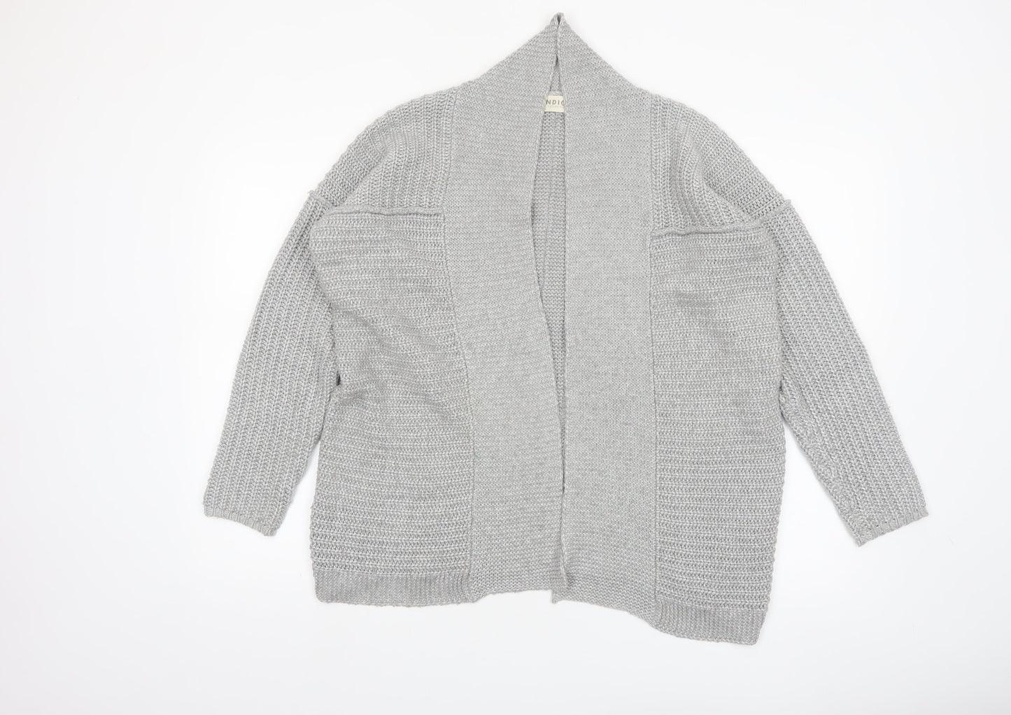 Marks and Spencer Women’s Grey Cotton Blend Open Knit Cardigan UK 12