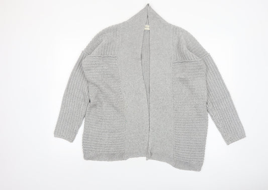 Marks and Spencer Women’s Grey Cotton Blend Open Knit Cardigan UK 12