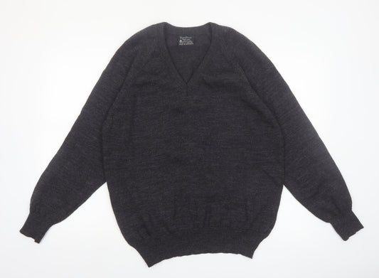 Goodman Women’s Grey Pure New Wool V-Neck Jumper Size 20 XL