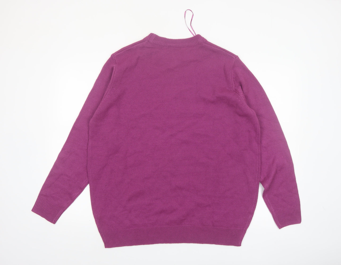 Damart Womens Purple Acrylic Crew Neck Long Sleeve Jumper Size 18/20