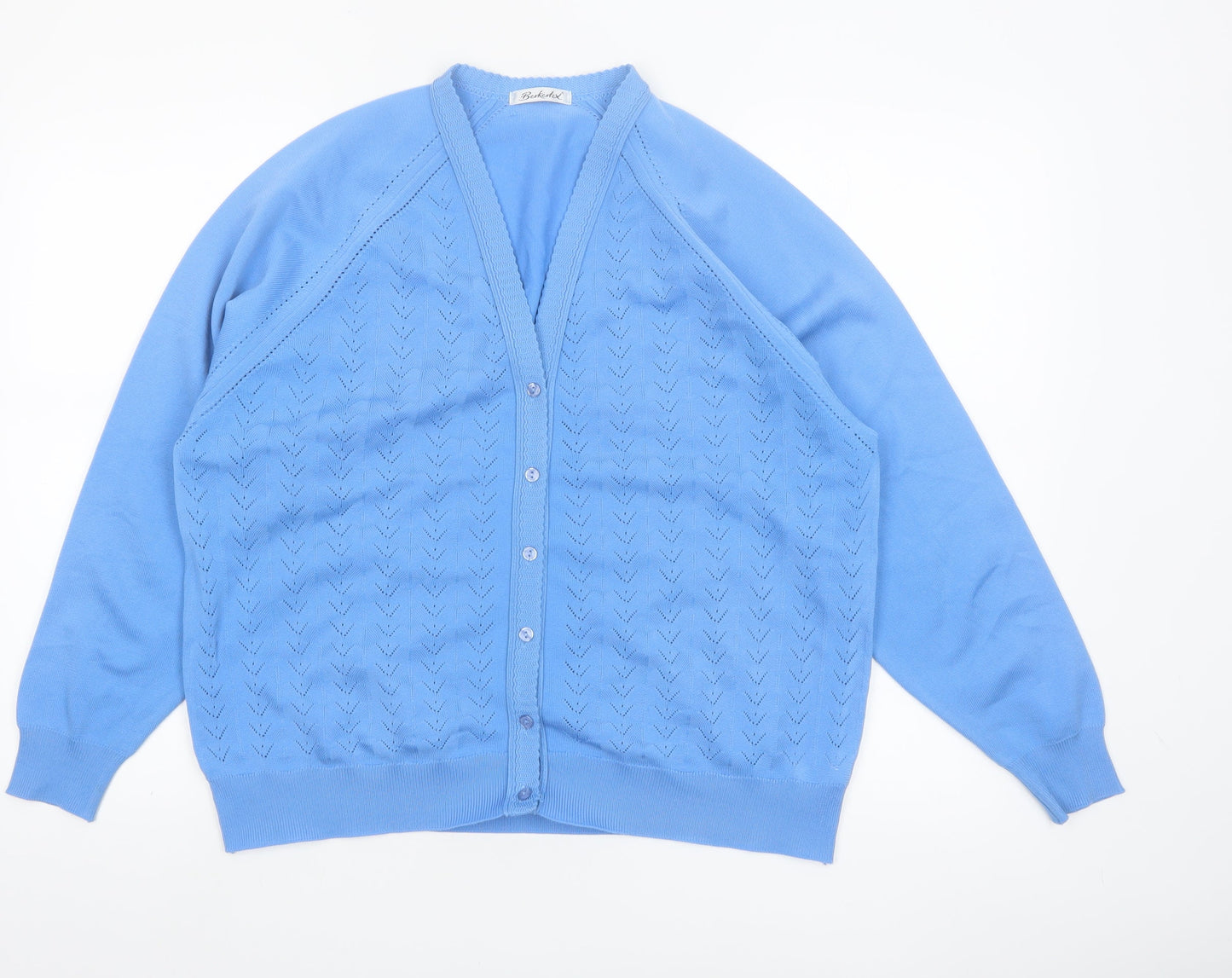 Berkertex Women’s Blue V-Neck Button Cardigan Size 18
