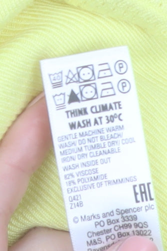 Marks and Spencer Women's Yellow Knit Short Sleeve Jumper Size 18