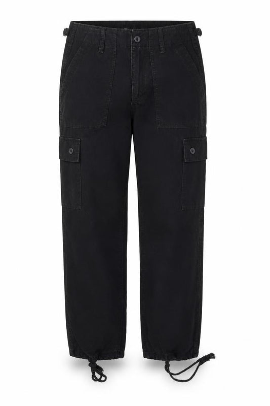 ASOS DESIGN Women's Black Cargo Trousers Size 6 Cotton Straight Leg