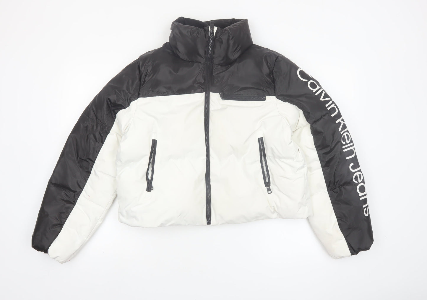 Calvin Klein Jeans Women’s Black White Puffer Jacket Size M