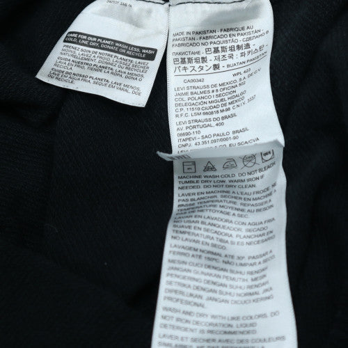 Levi's Men's Black Small Logo Crew Neck Fleece Sweatshirt