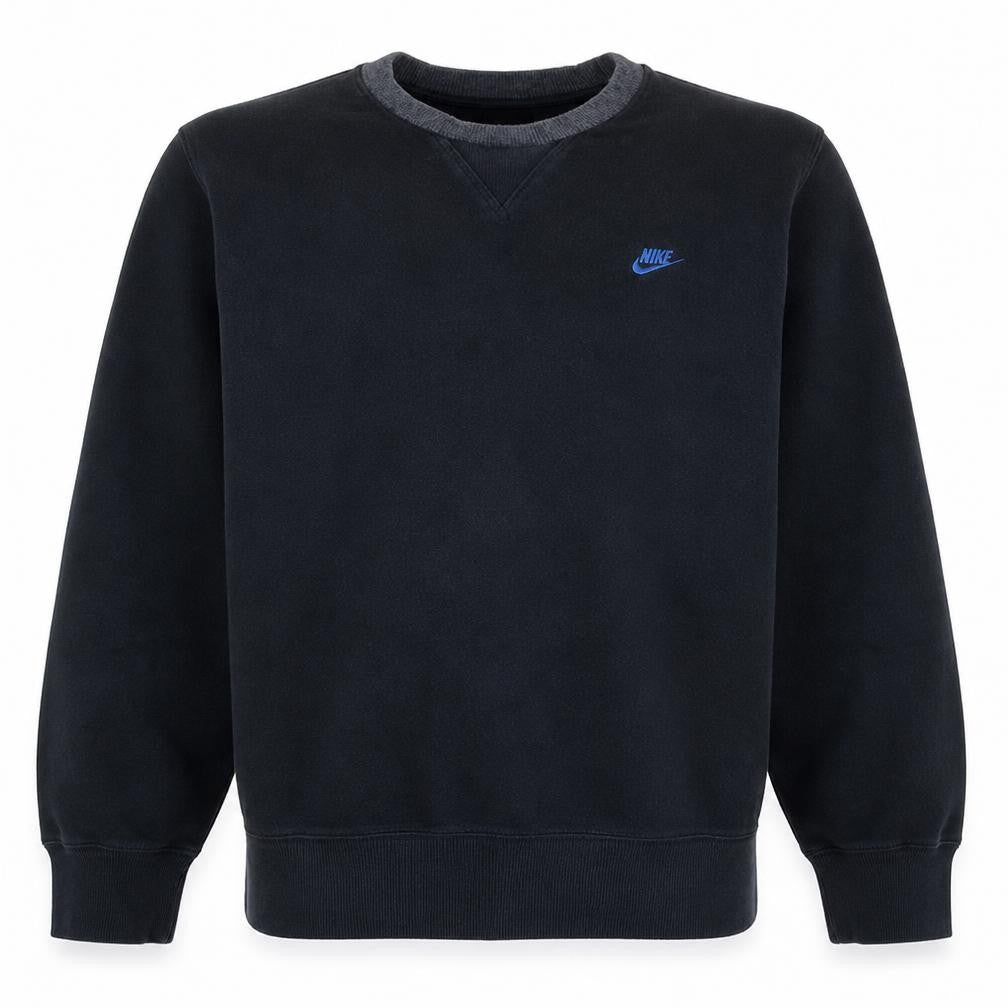 Nike Men's Black Crew Neck Fleece Sweatshirt M Regular Fit