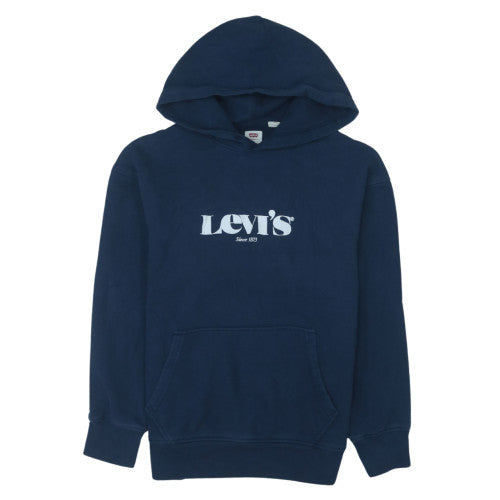 Levi's Men's Blue Relaxed Pullover Hoodie Size S Logo Fleece
