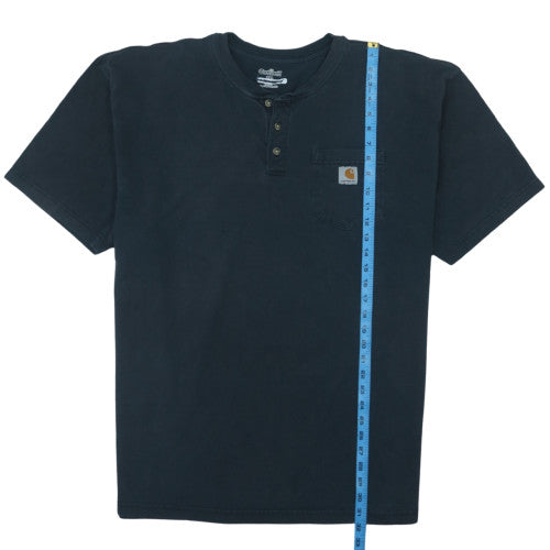 Carhartt Men’s Black 2XL Henley Short Sleeve Heavyweight Cotton T-Shirt