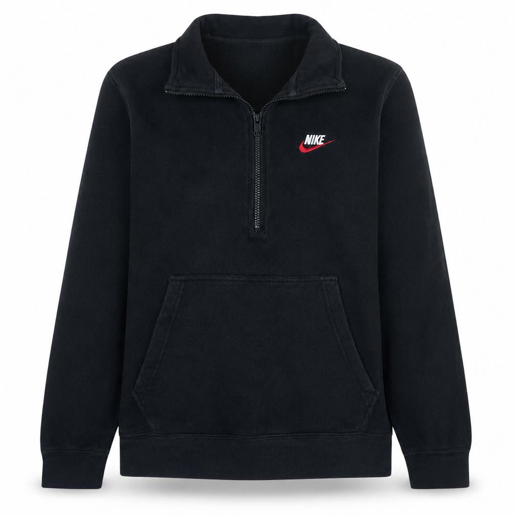 Nike Men's Black 1/2 Zip Pullover Sweatshirt M Fleece Cotton Blend