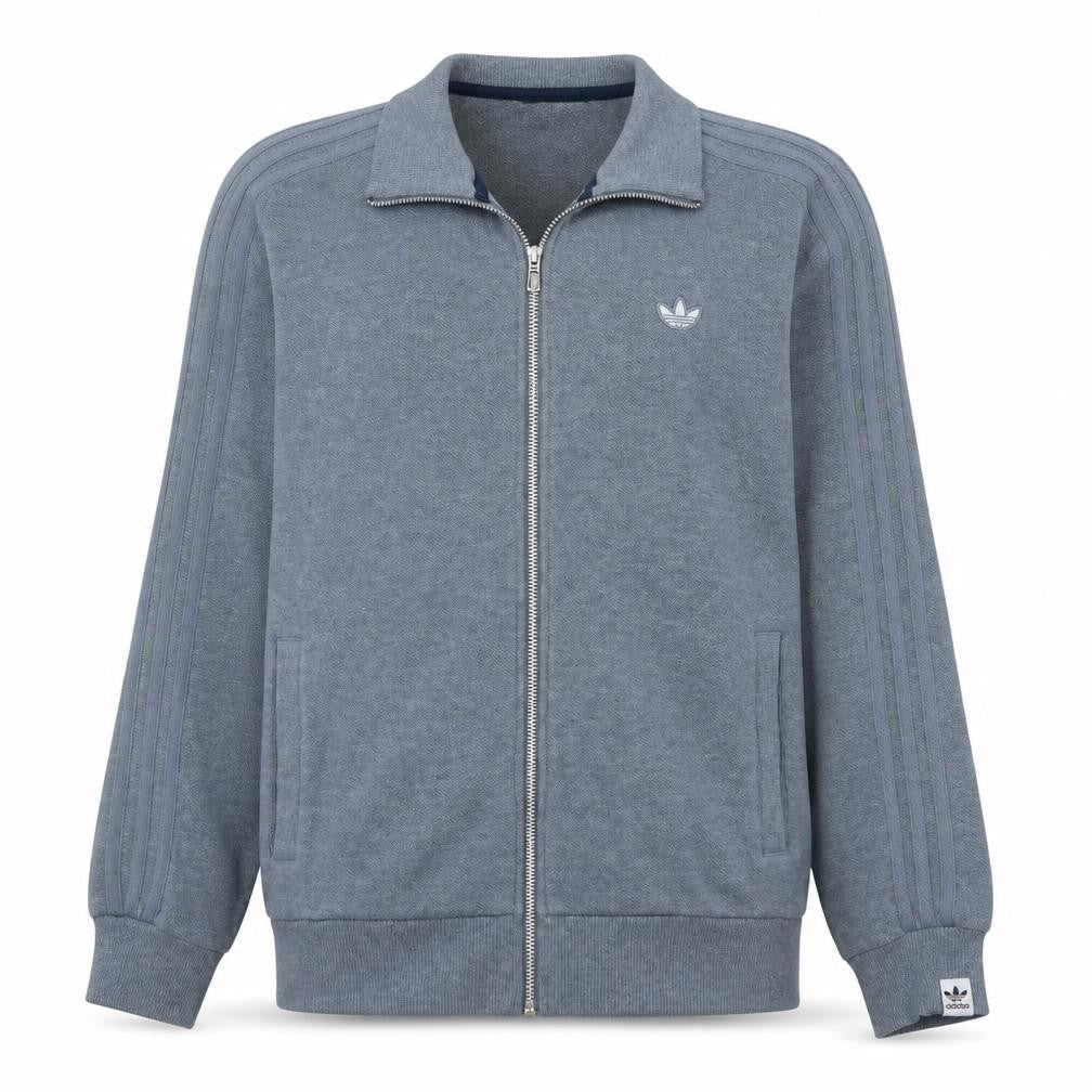 Adidas Men's Grey Full Zip Sweatshirt Size S Collared Fleece