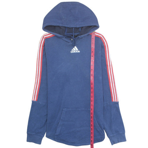 Adidas Men's Blue Pullover Hoodie Small Regular Fit Cotton Sportswear