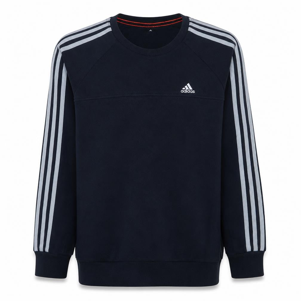 Adidas Men Blue Small Crew Neck Pullover Sweatshirt