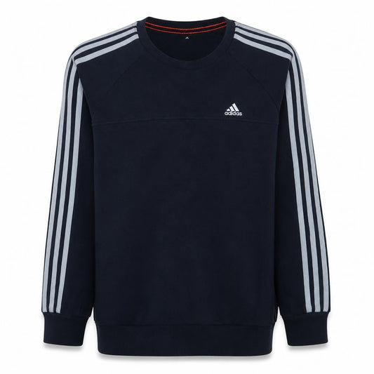 Adidas Men Blue Small Crew Neck Pullover Sweatshirt