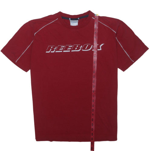 Reebok Mens Red Short Sleeve Crew Neck Cotton Sports T-Shirt Size M