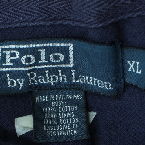 Polo Ralph Lauren Men's Navy Blue Full Zip Hoodie XL Cotton