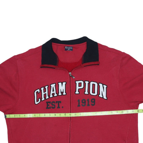 Champion Men's Red Full Zip Sweatshirt XL College Style