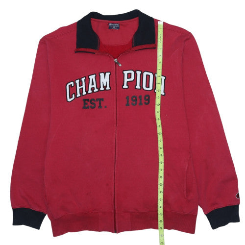 Champion Men's Red Full Zip Sweatshirt XL College Style