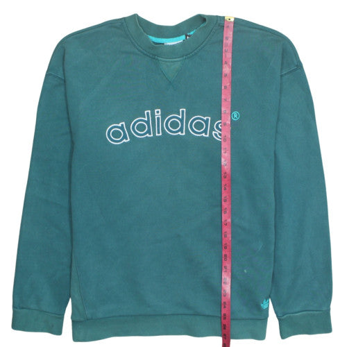 Adidas Men’s Green Logo Crew Neck Pullover Sweatshirt Size L
