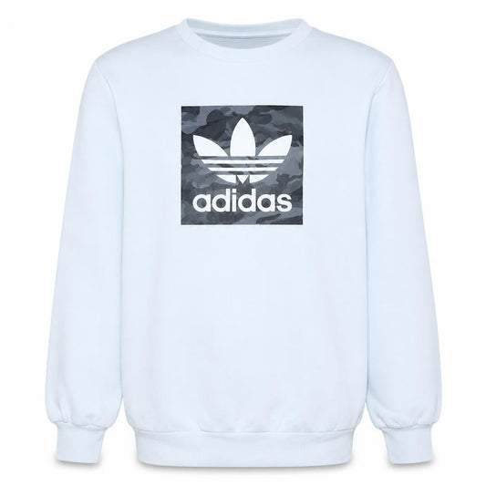 Adidas Mens White Crew Neck Logo Sweatshirt Size M