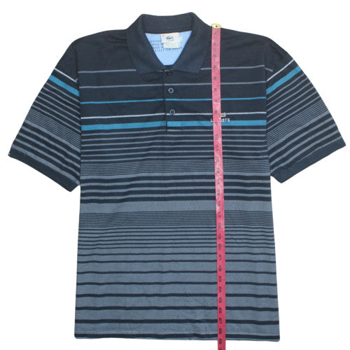 Lacoste Men's Blue Striped Cotton Polo Shirt XL Classic Fit