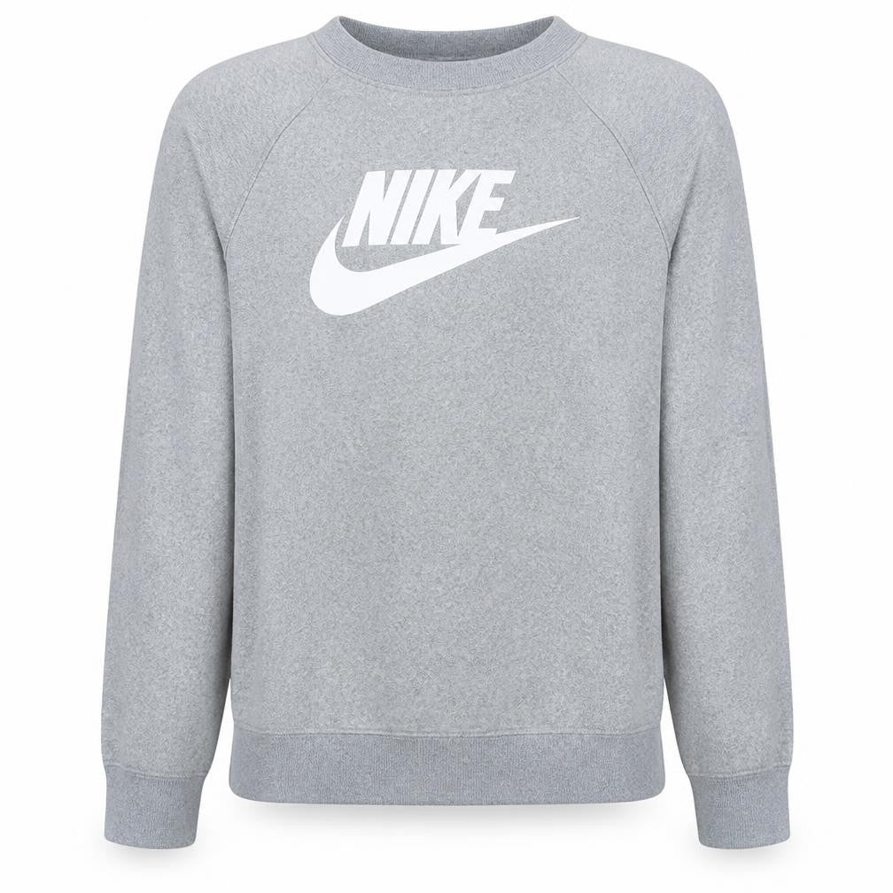 Nike Men's Grey Small Pullover Logo Crew Neck Sweatshirt