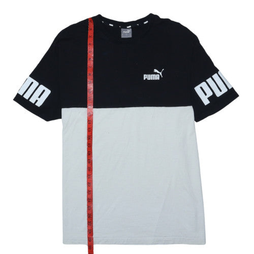 Puma Mens Black Colourblock Logo T-Shirt XL Regular Fit