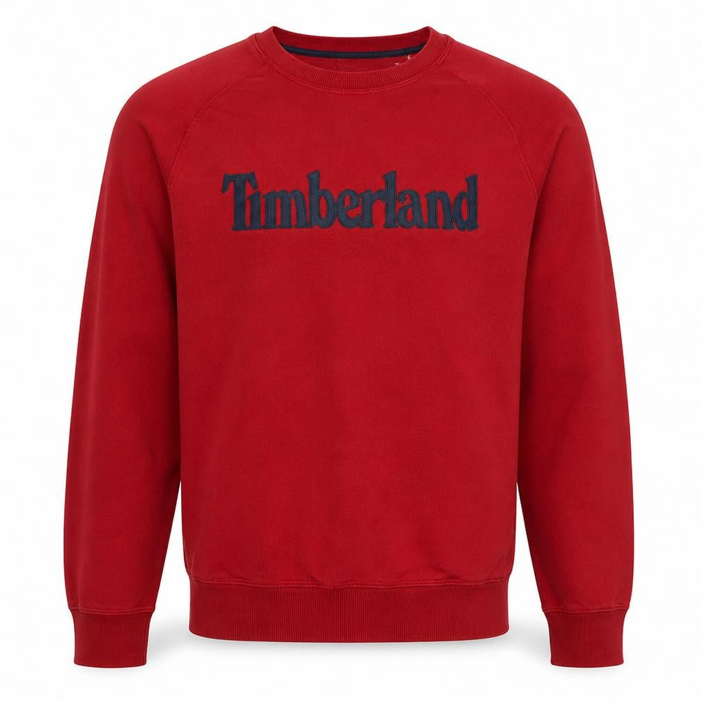 Timberland Men's Red Crew Neck Pullover Sweatshirt Size L