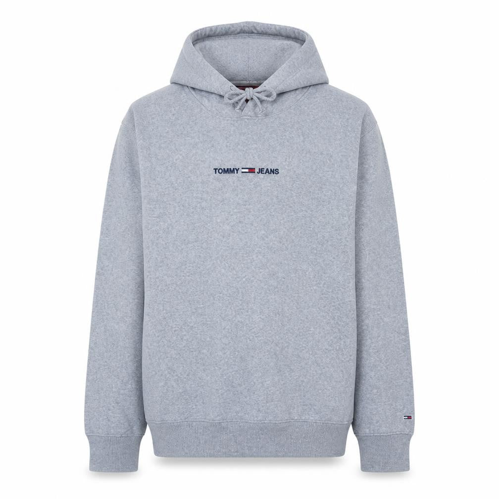 Tommy Jeans Men's Grey XL Pullover Hoodie with Logo