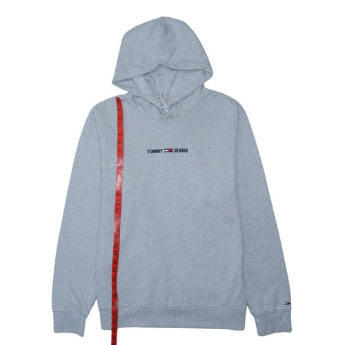 Tommy Jeans Men's Grey XL Pullover Hoodie with Logo