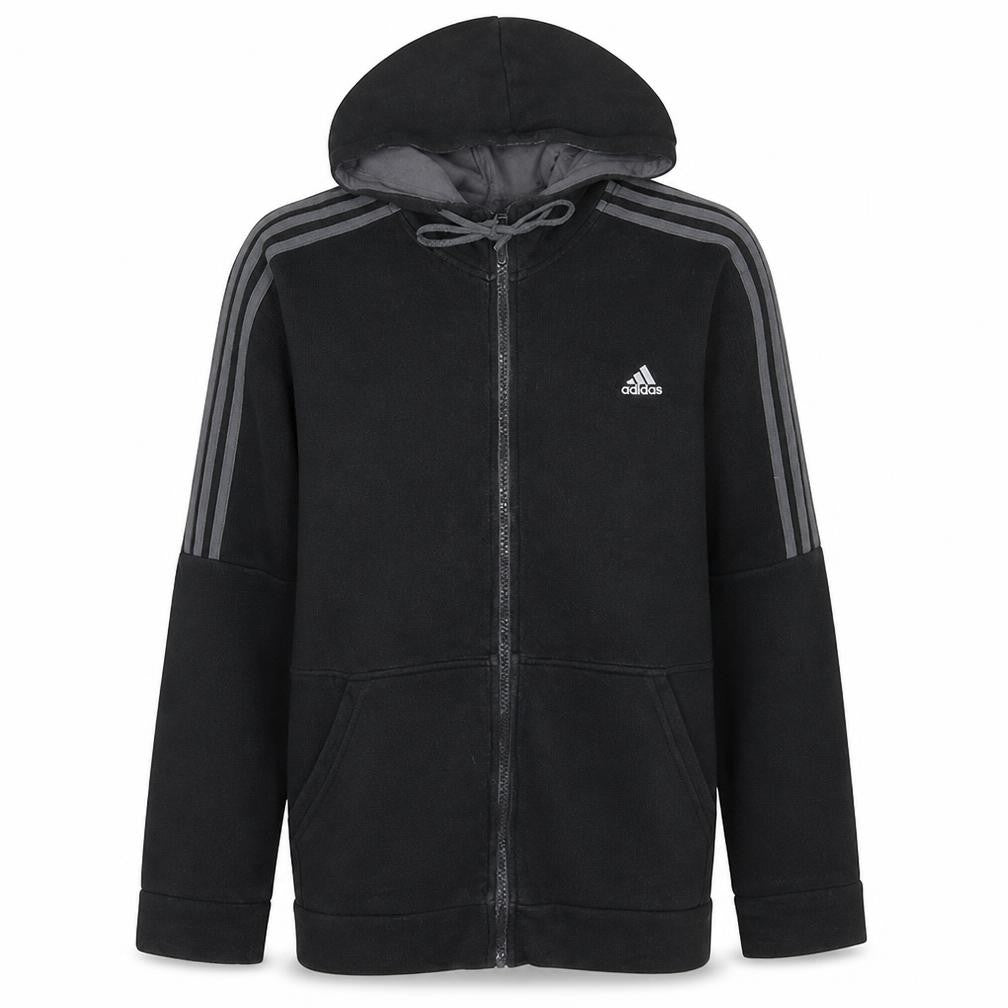 Adidas Men’s Black Full Zip Fleece Hoodie XL Sports Style