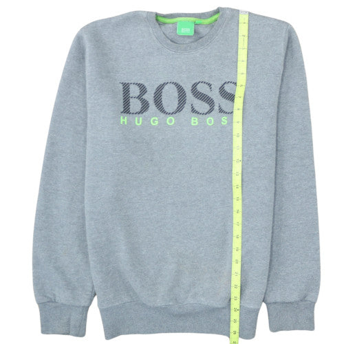 Hugo Boss Mens Grey XL Pullover Sweatshirt Crew Neck Logo Cotton