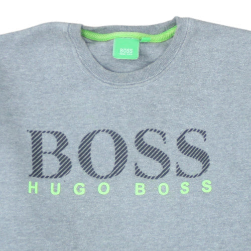 Hugo Boss Mens Grey XL Pullover Sweatshirt Crew Neck Logo Cotton