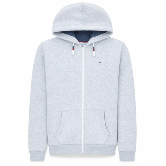 Tommy Hilfiger Denim Men's Grey Full Zip Hoodie XL Cotton Blend