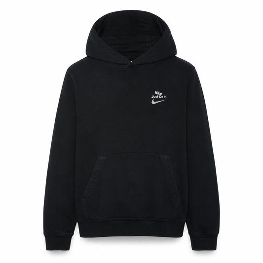 Nike Mens Black Pullover Hoodie M Logo Sports Fleece Sweatshirt