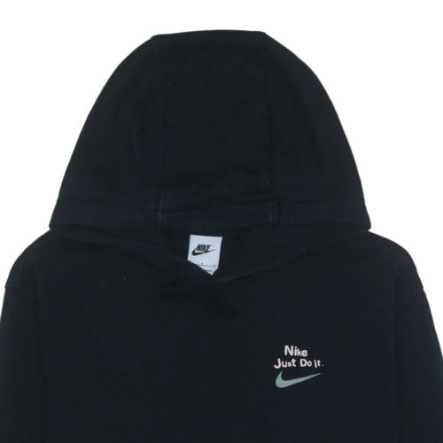 Nike Mens Black Pullover Hoodie M Logo Sports Fleece Sweatshirt