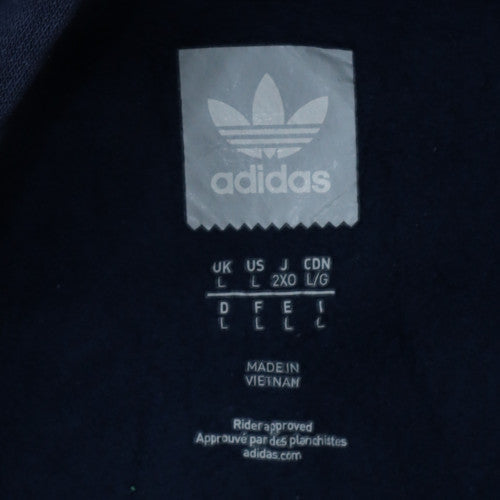 Adidas Men's Blue Pullover Hoodie L Regular Fit Sportswear