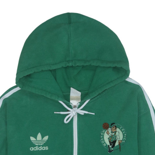 adidas Mens Green Full Zip Hoodie 2XL Boston Celtics Sports Fleece