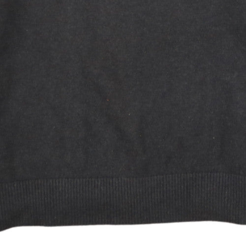 Tommy Hilfiger Men's Black Cotton Cashmere V-Neck Jumper L